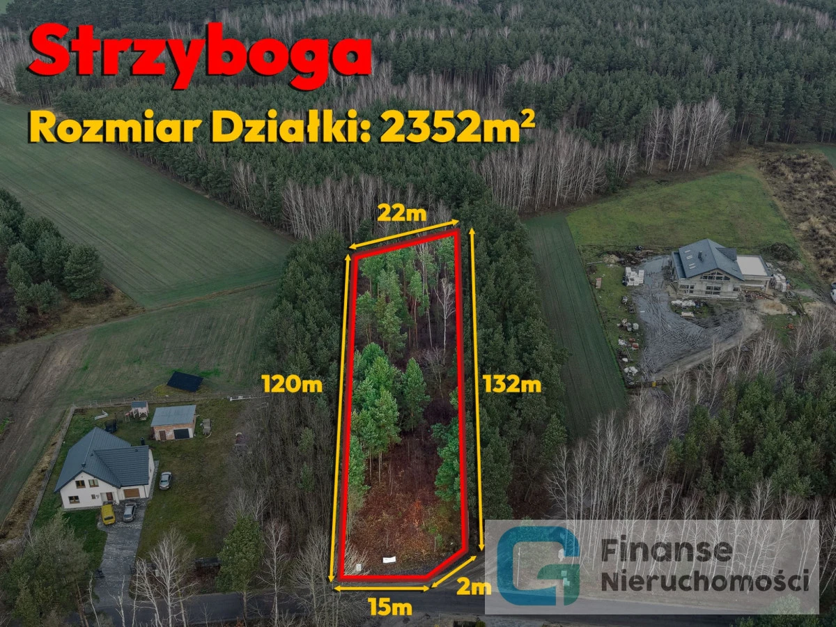 🌿 DZIAŁKA BUDOWLANA 2352 m² | STRZYBOGA, GM. NOWY KAWĘCZYN | BLISKO LASU | MEDIA | ASFALTOWY DOJAZD