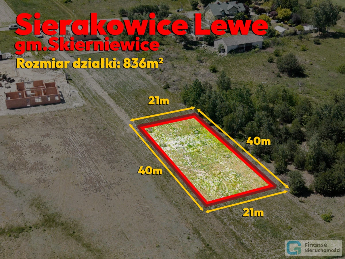 🏡 Działka budowlana 836 m² | Sierakowice Lewe | MPZP 8 MNu | Media w drodze |