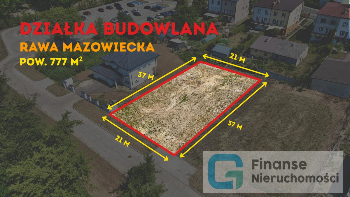 🏡 Działka budowlano-usługowa 777 m² | Rawa Mazowiecka | ul. Radosna | MNu | media | blisko parku i rzeki Rawki 🌿
