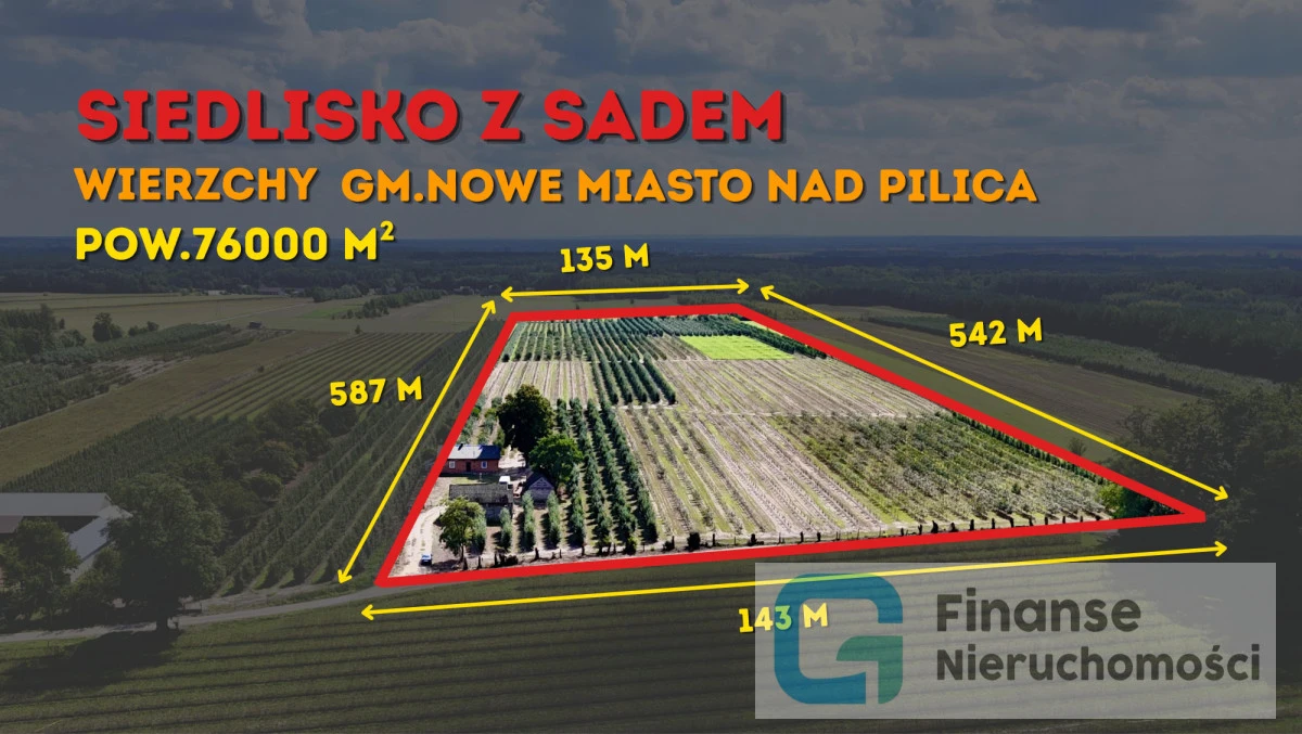 🌳 Siedlisko z domem, zabudowaniami gospodarczymi i sadem | ok. 7,6 ha | Wierzchy